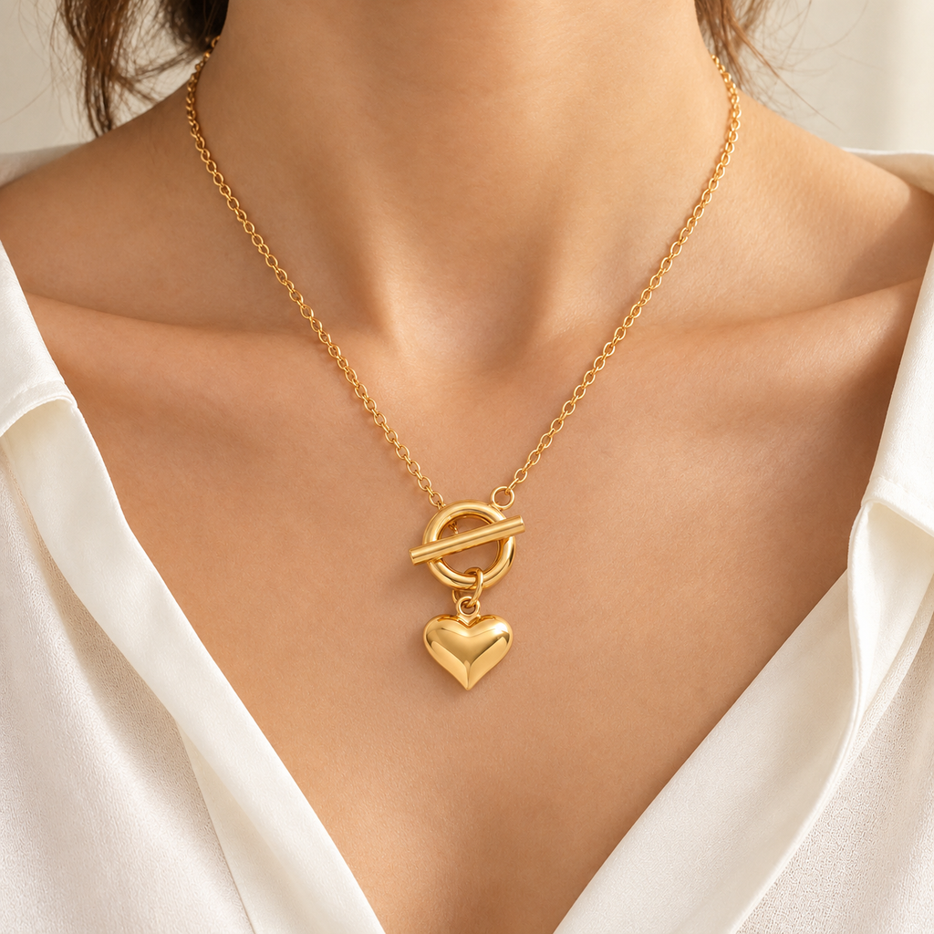 Mary — Collar dorado con corazón