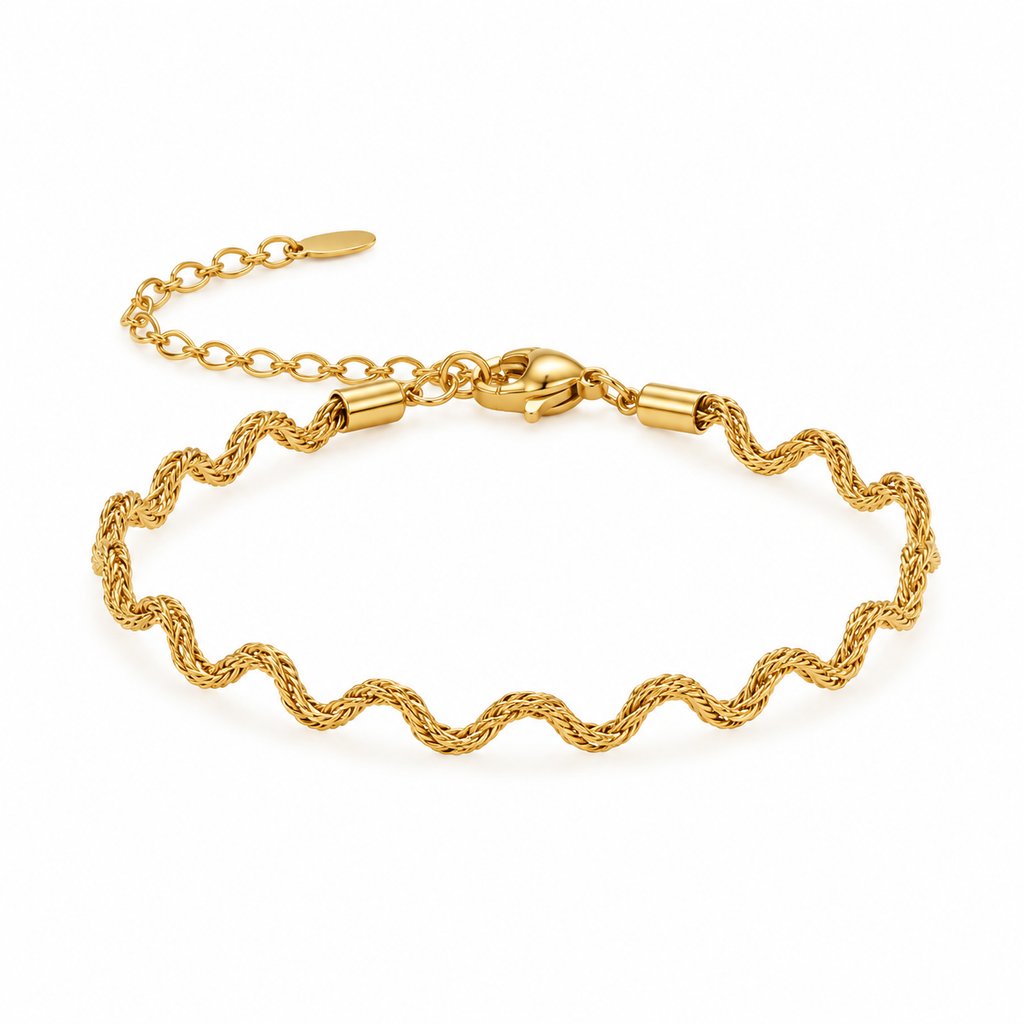 Naia — Pulsera dorada de ondas