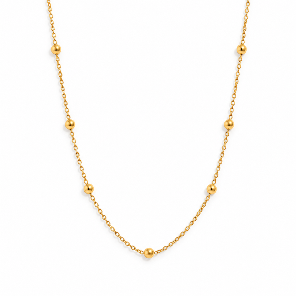 Elia — Collar dorado de pequeñas esferas