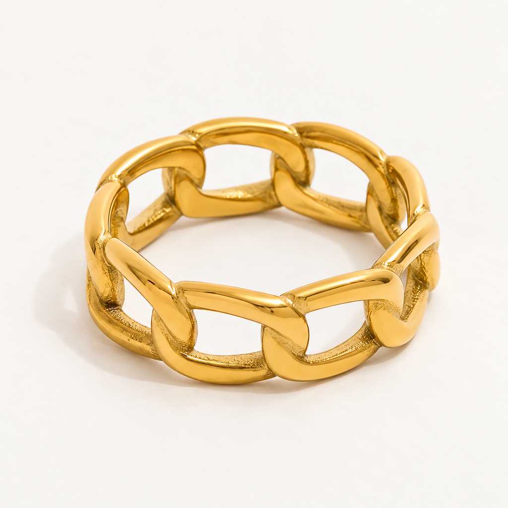 Nexo | Anillo de eslabones dorado